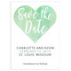 Green Watercolor Heart Save The Date Announcements Image 3 of 4